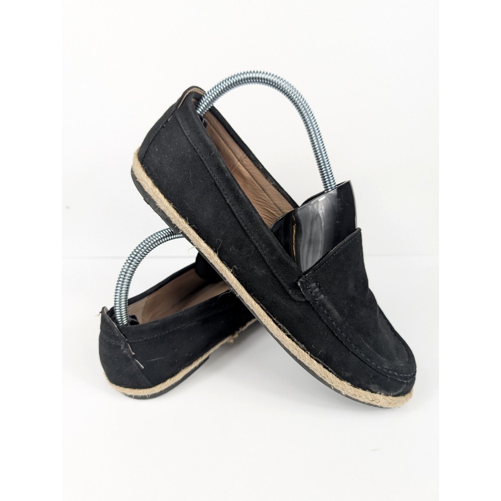 Brinley Co. Black‎ Leather Carolie Espadrille Loafer Shoes Women's Size US 9